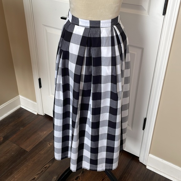 Who What Wear Gingham Print Maxi Skirt 28” Waist - Picture 5 of 7